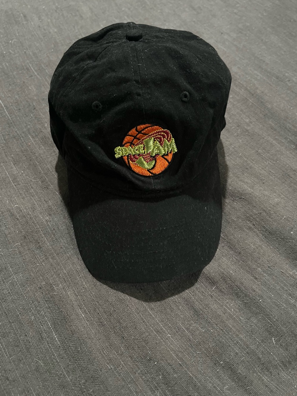 Space Jam Embroidered Black Baseball Cap